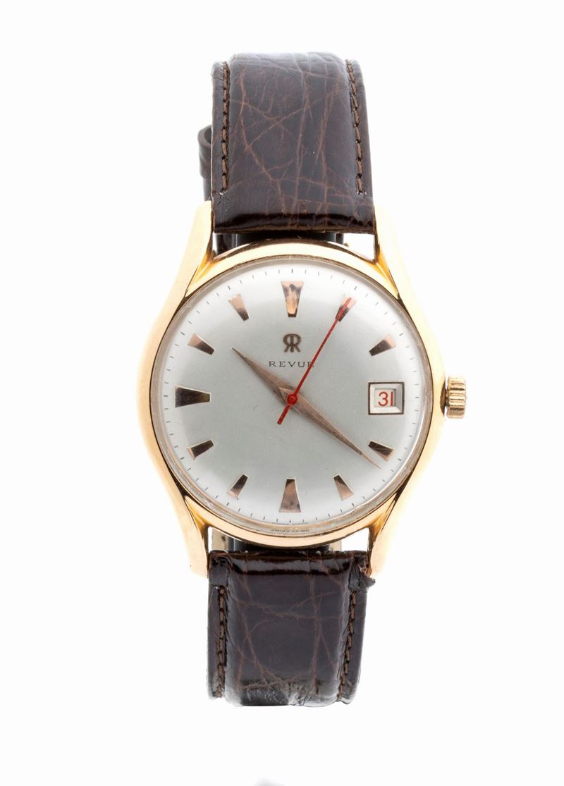 Revue: Orologio da Polso in Oro 18k, Anni '60