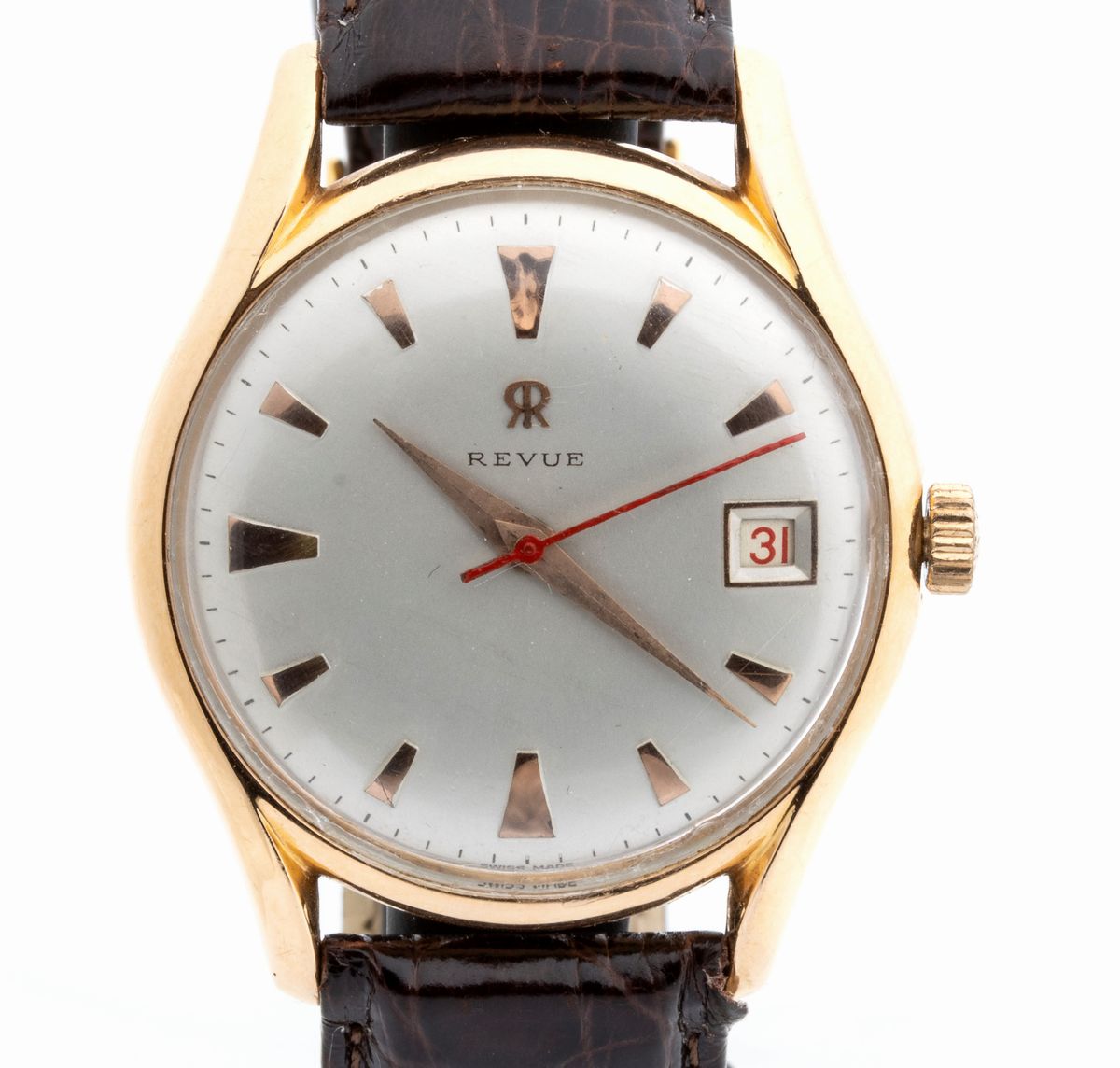 Revue: Orologio da Polso in Oro 18k, Anni '60