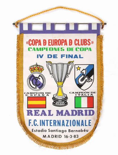 Calcio, Gagliardetto Real Madrid - Inter, 1983