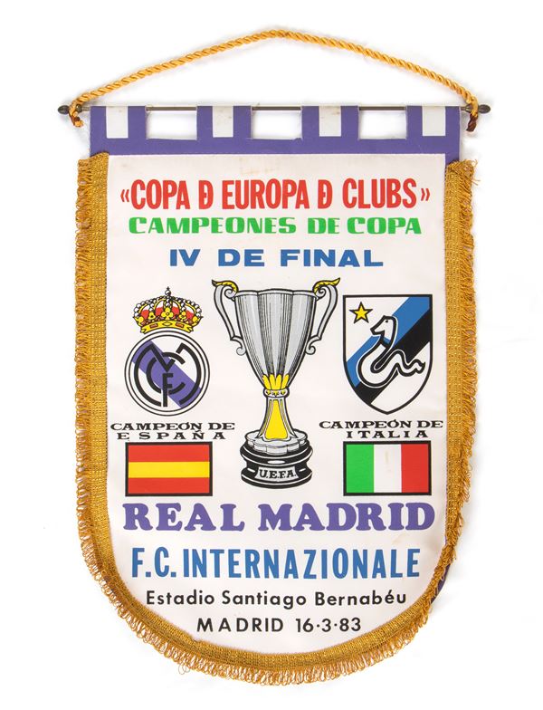 Football, Real Madrid - Inter pennant, 1983