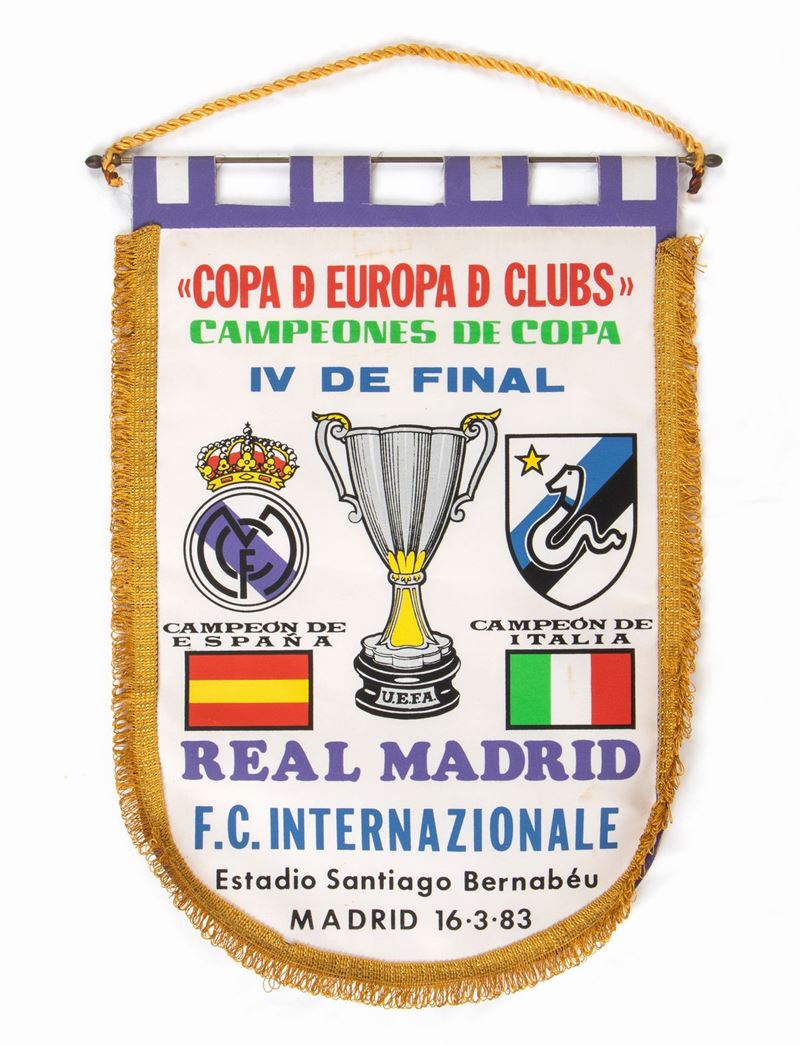 Calcio, Gagliardetto Real Madrid - Inter, 1983