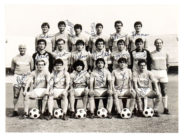Calcio, Italia, NAPOLI Football Club foto con autografi 1984-85