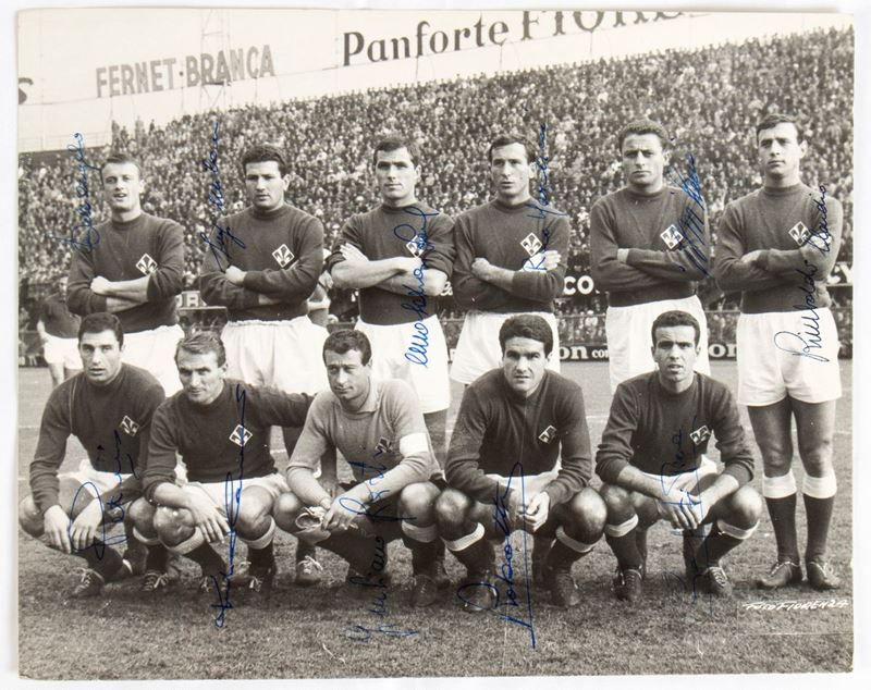 Calcio, Italia, Foto Squadra Fiorentina Autografata 1961-62