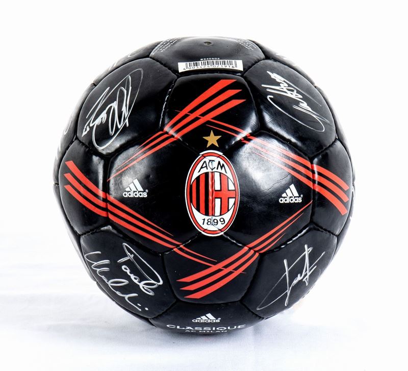 Calcio, Italia, Pallone con Autografi Ac Milan, Anni 2000