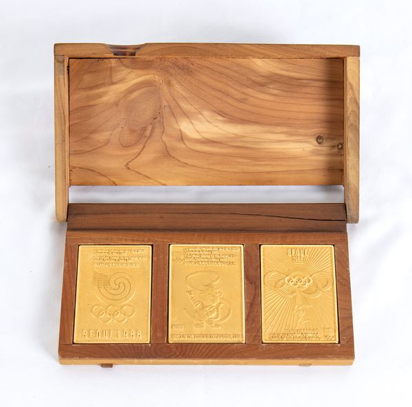 Olympics, SEOUL 1988 Gold Plated plaque set