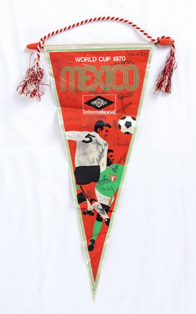 Calcio, Italia, Mondiali Mexico 70 Gagliardetto Autografato