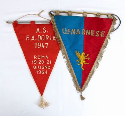Calcio, Italia, Lotto di Due Gagliardetti Anni '60-'70