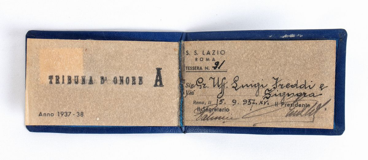 Calcio, Italia, tessera SS LAZIO anno 1937