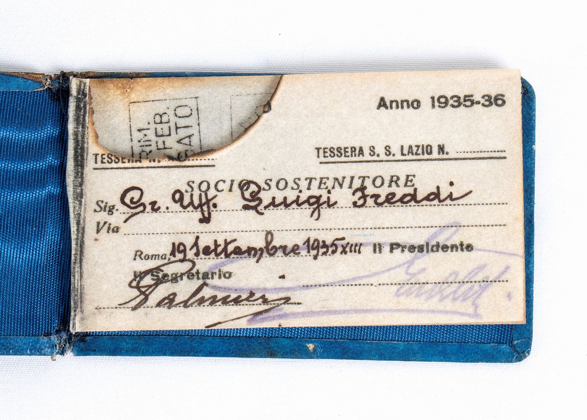 Calcio, Italia, tessera SS LAZIO