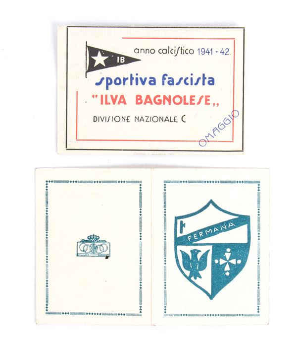 Football, Italy, lot of two association cards