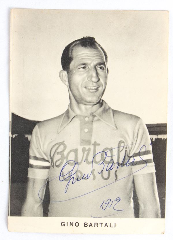 Cycling, Italy, Bartali autograph postcard