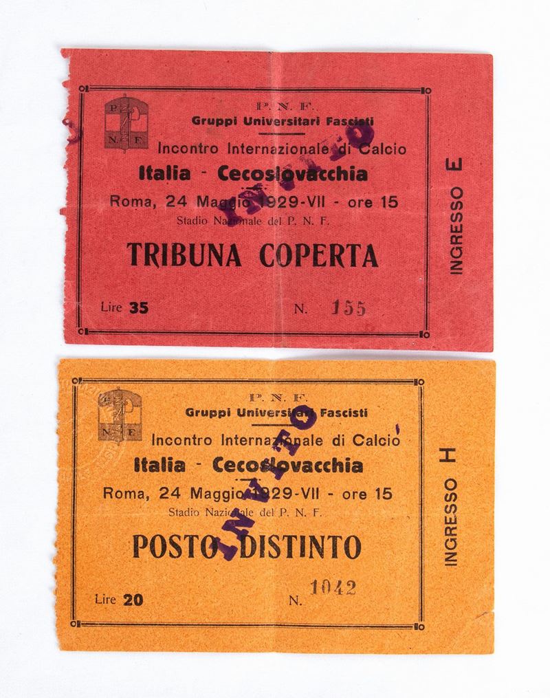 Calcio, Italia, Biglietti Partita 1929