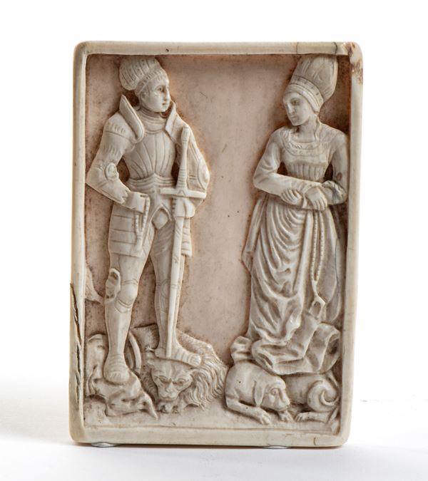 Carved ivory plaque