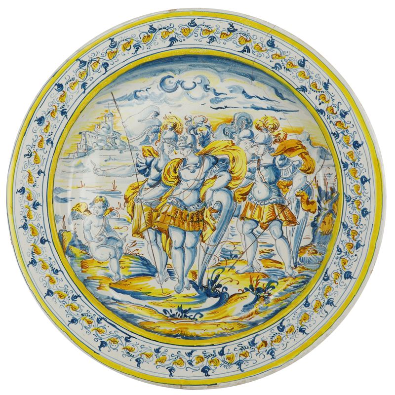 Gerolamo Mengari - Piatto da Pompa in Ceramica Policroma