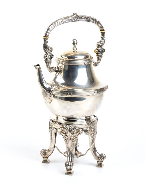 Italian silver Tea Kettle on stand - early 20th century
