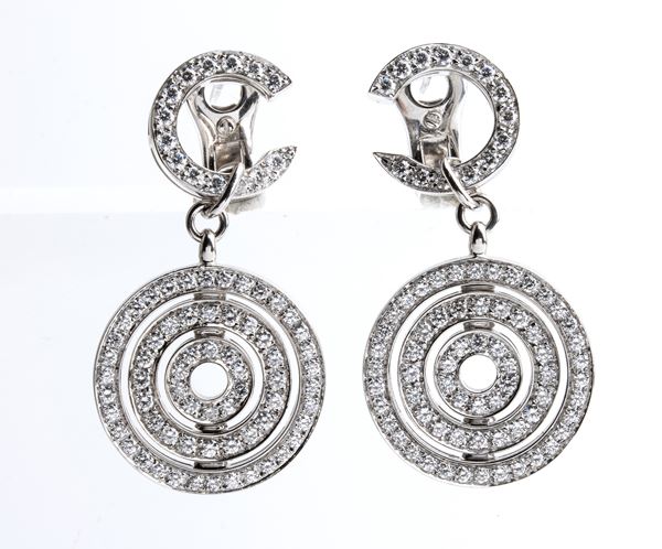 BULGARI, Astral collection: diamond gold drop earrings 