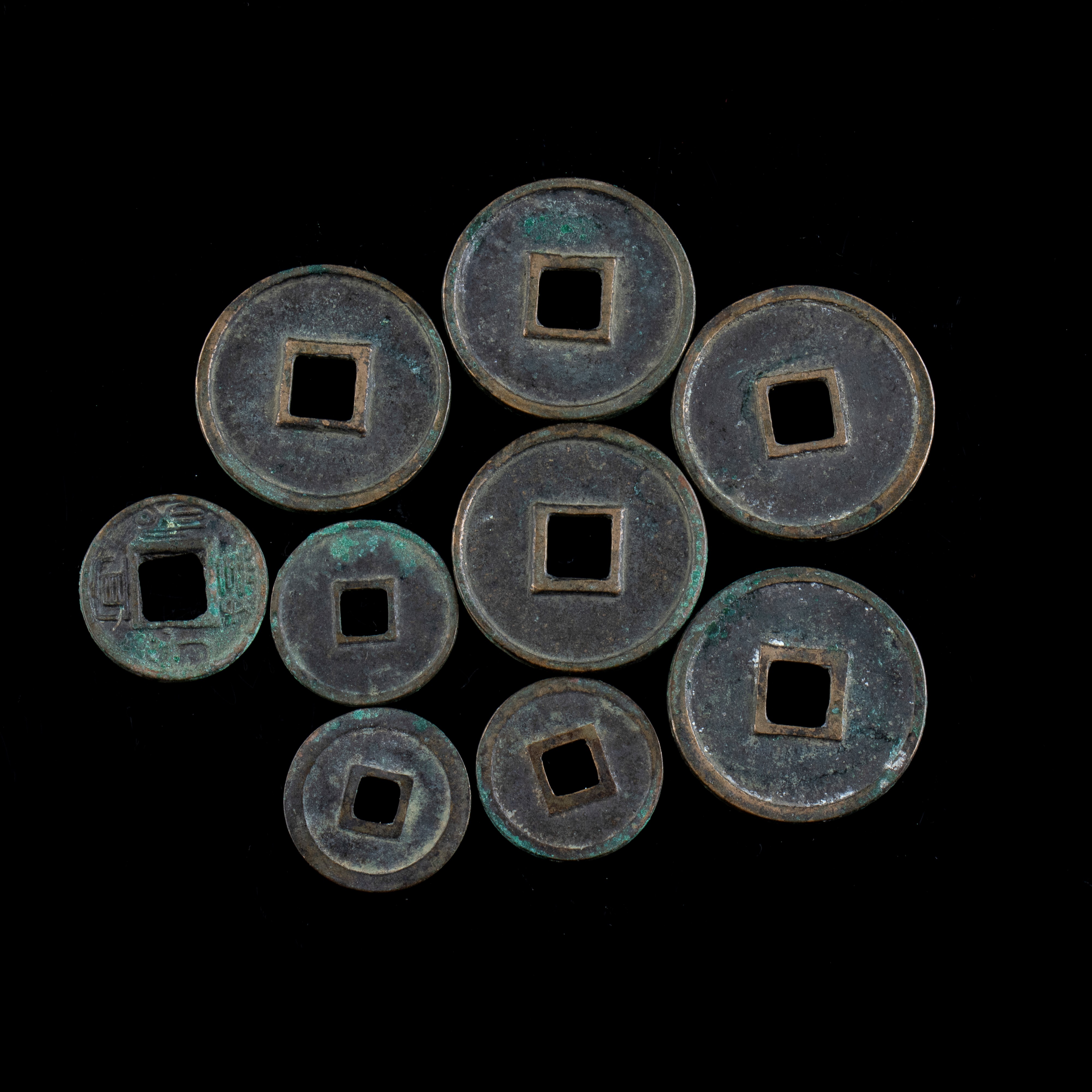 NOVE MONETE IN BRONZO