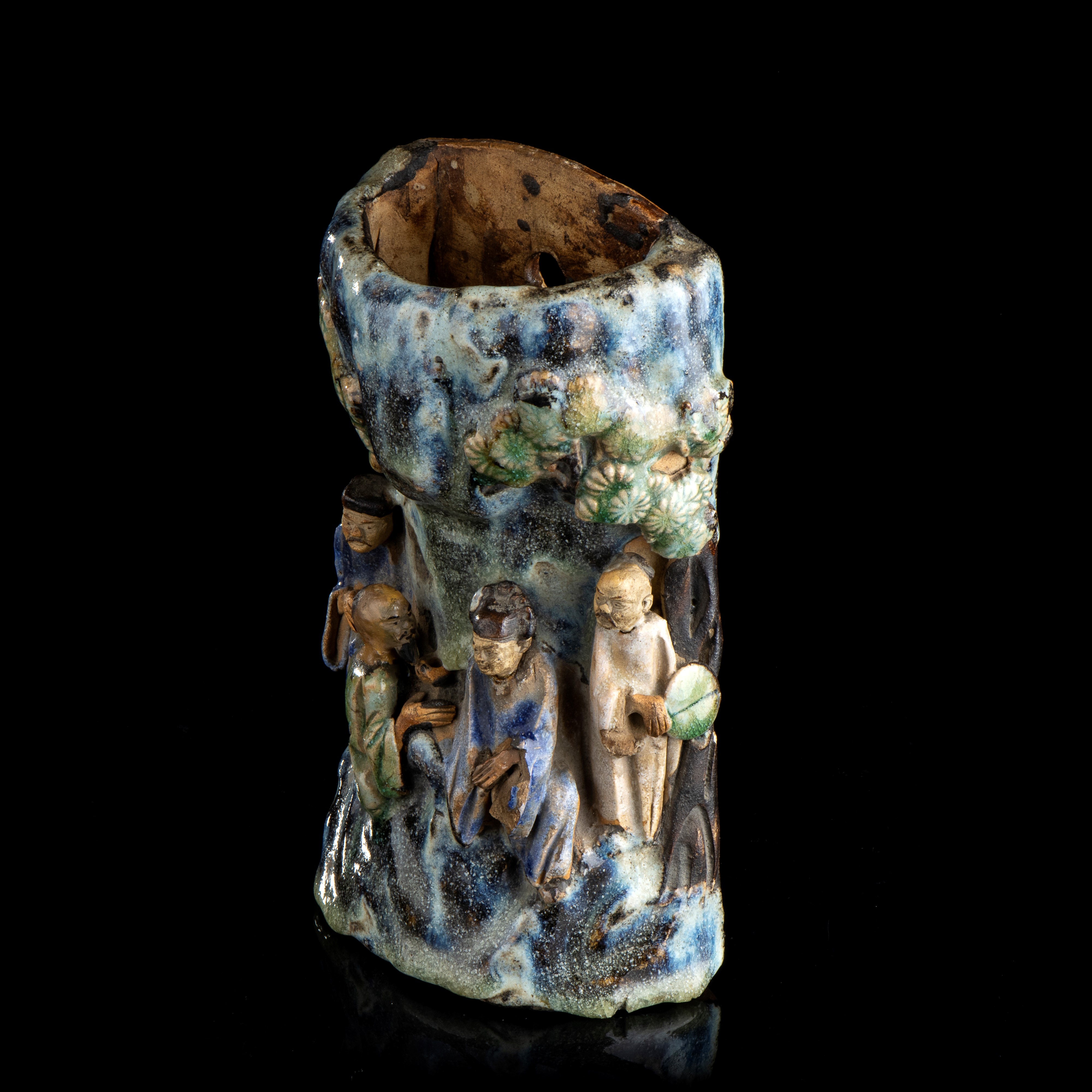 Vaso da Muro in Ceramica Shiwan