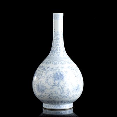 Vaso a Bottiglia in Porcellana 'bianco e Blu'