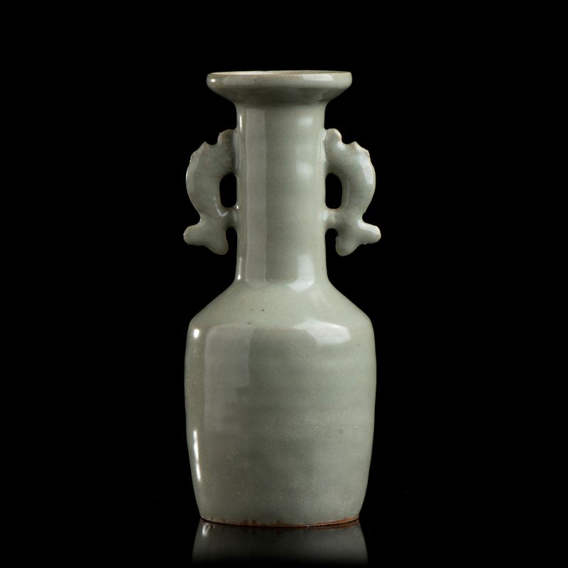 Vaso a Bottiglia in Ceramica con Invetriatura Céladon