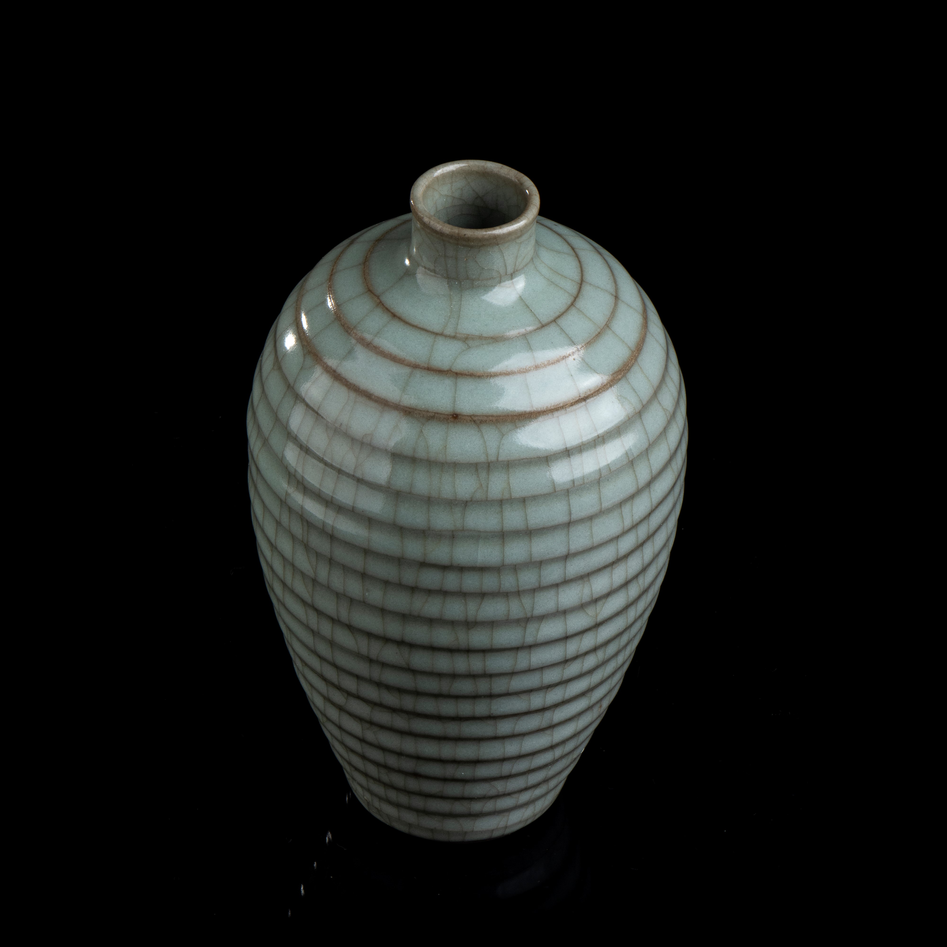 Vaso a Bottiglia in Ceramica con Invetriatura Céladon