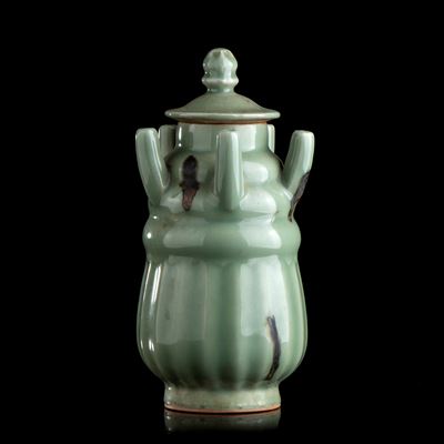 Urna con Coperchio in Ceramica con Invetriatura Céladon