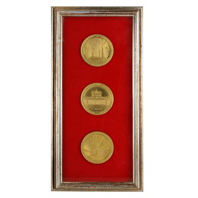 Lotto di 3 Medaglie in Bronzo Dorato