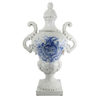 Vaso a Balaustro in Ceramica Bianca