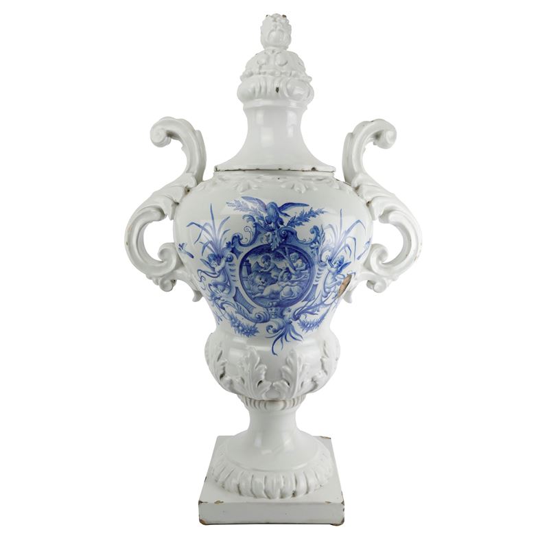 Vaso a Balaustro in Ceramica Bianca
