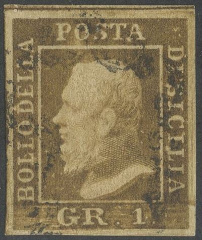 Bruno Ruggine, Sicilia - 1gr., tavole n.3, 1859