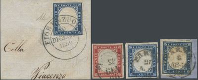 Emissione IV di Sardegna, Valori da 1859 “Gov. Provvisorio” per Parma (4 francobolli)