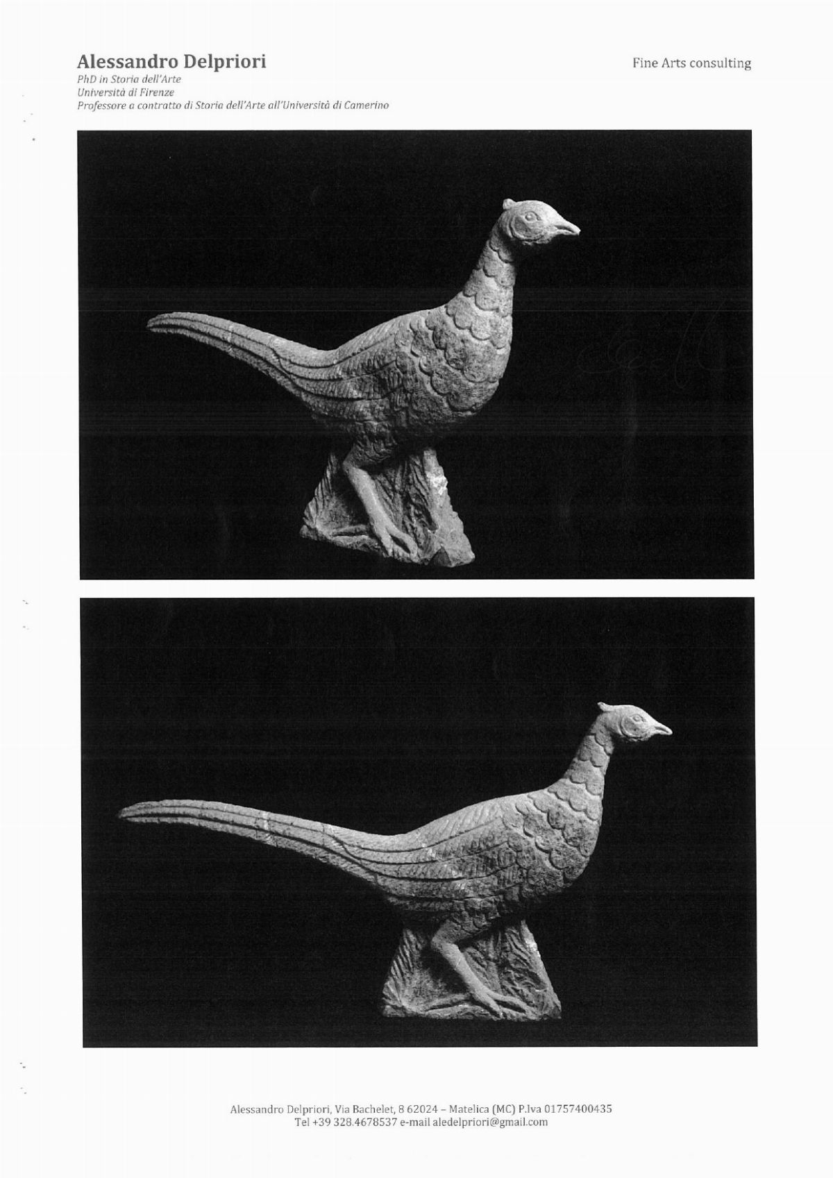 Uccello in Pietra Calcarea Rosa