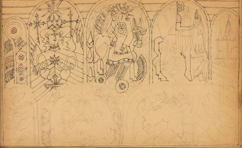 Fortunato Depero - Bozzetto per Decorazione Murale
