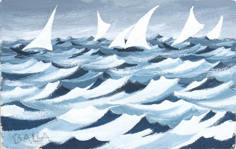 Giacomo Balla - Linee Forza di Mare: Libecciata