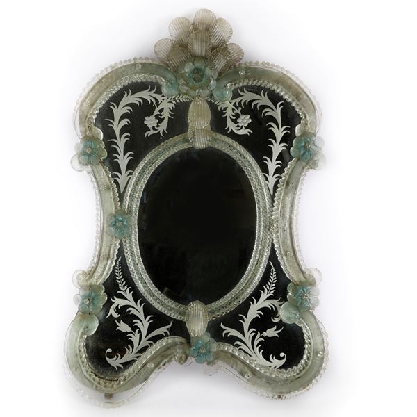 Wall glass mirror  (Murano 1930s)  - Auction Smart Auction: furniture, paintings, sculptures, silver and more at affordable prices - Bertolami Fine Art - Casa d'Aste