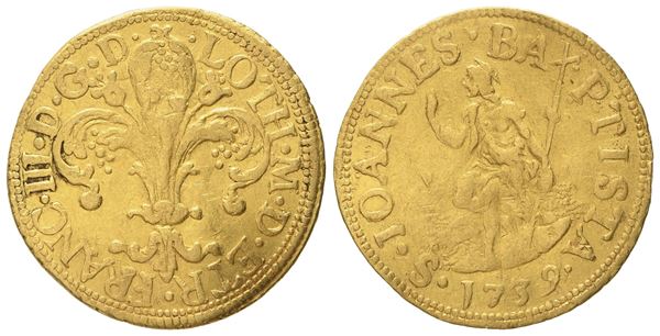 FIRENZE. Granducato di Toscana. Francesco II di Lorena (1737-1765). Zecchino 1739. Au (3,47 g; 21,2 mm)