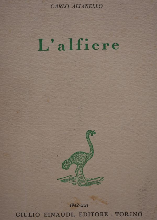 ALIANELLO, Carlo. L’ALFIERE. 1942.  - Auction Ancient and rare books, italian first editions of 20th century - Bertolami Fine Art - Casa d'Aste