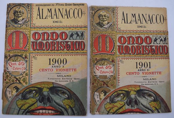 ALMANACCO DEL MONDO UMORISTICO ANNO X E ANNO XI. 1900-1901.  - Auction Ancient and rare books, italian first editions of 20th century - Bertolami Fine Art - Casa d'Aste