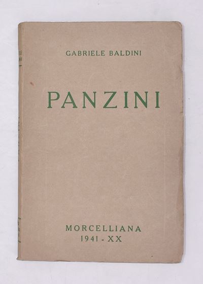 Baldini, Gabriele. Panzini. Saggio Critico. 1941.