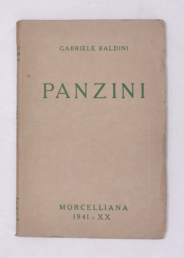 BALDINI, Gabriele. PANZINI. SAGGIO CRITICO. 1941.