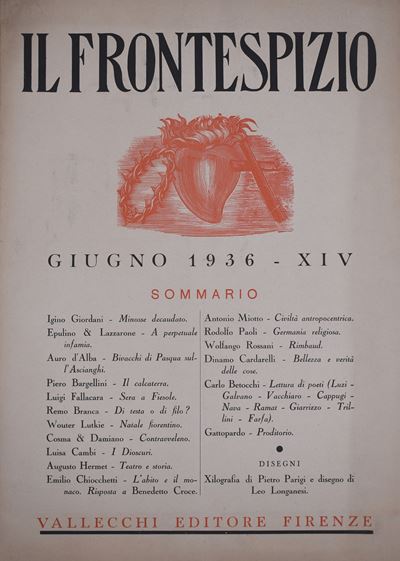 Bargellini, Piero. il Frontespizio (giugno) Anno VIII N. 6. 1936.