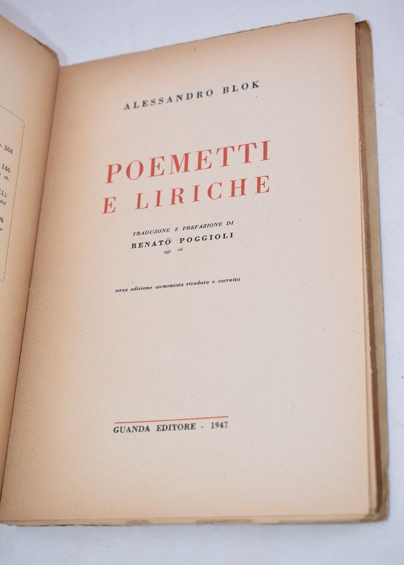 Blok, Alessandro. Poemetti e Liriche. 1947.