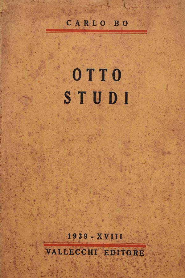 BO, Carlo. OTTO STUDI. 1939.  - Auction Ancient and rare books, italian first editions of 20th century - Bertolami Fine Art - Casa d'Aste