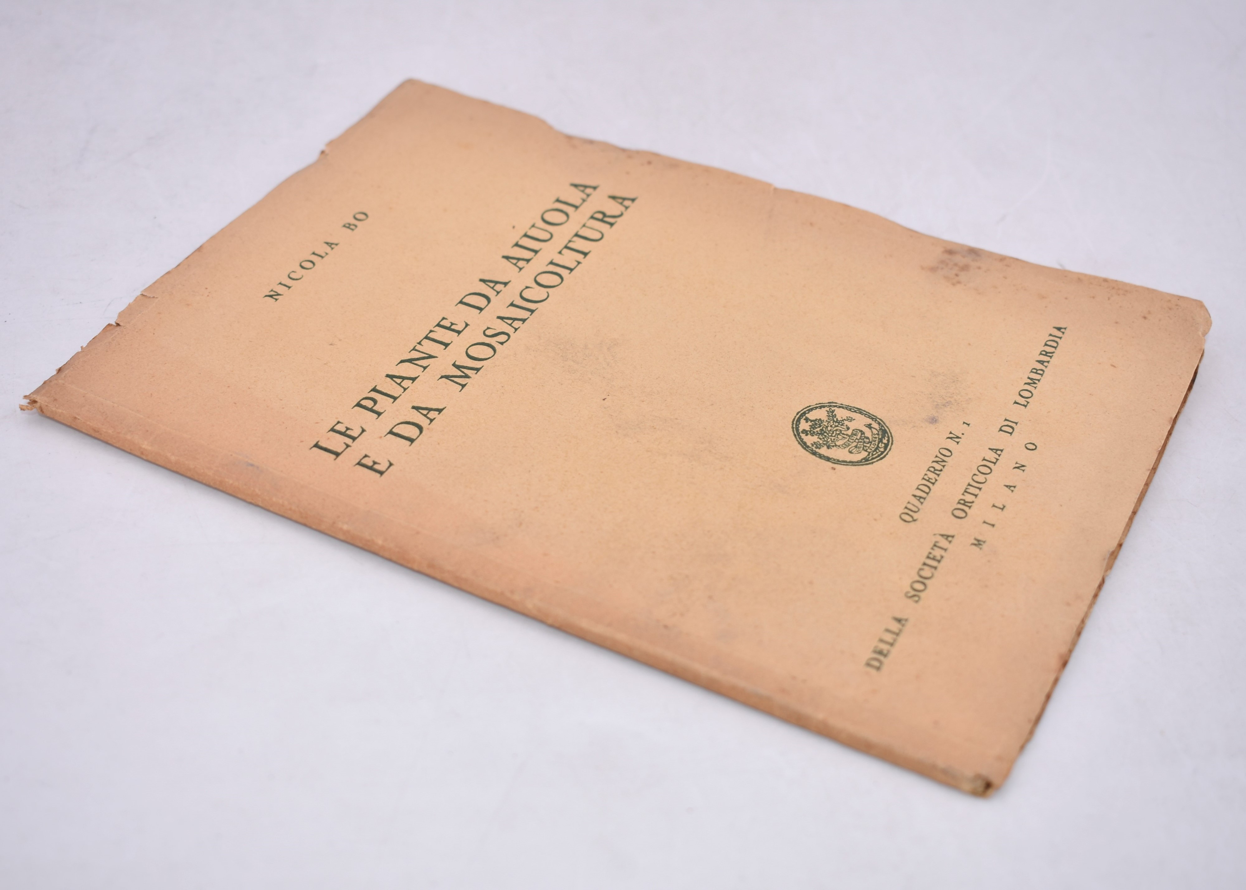 Bo, Nicola. le Piante da Aiuola e da Mosaicoltura. 1934.