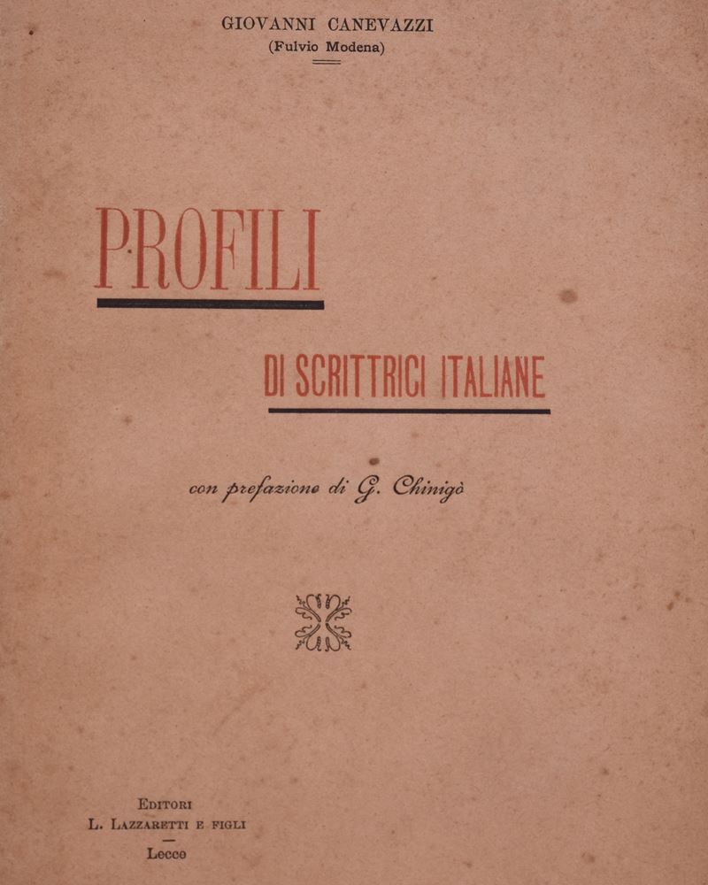 Canevazzi, Giovanni (fulvio Modena). Profili di Scrittrici Italiane. 1898.