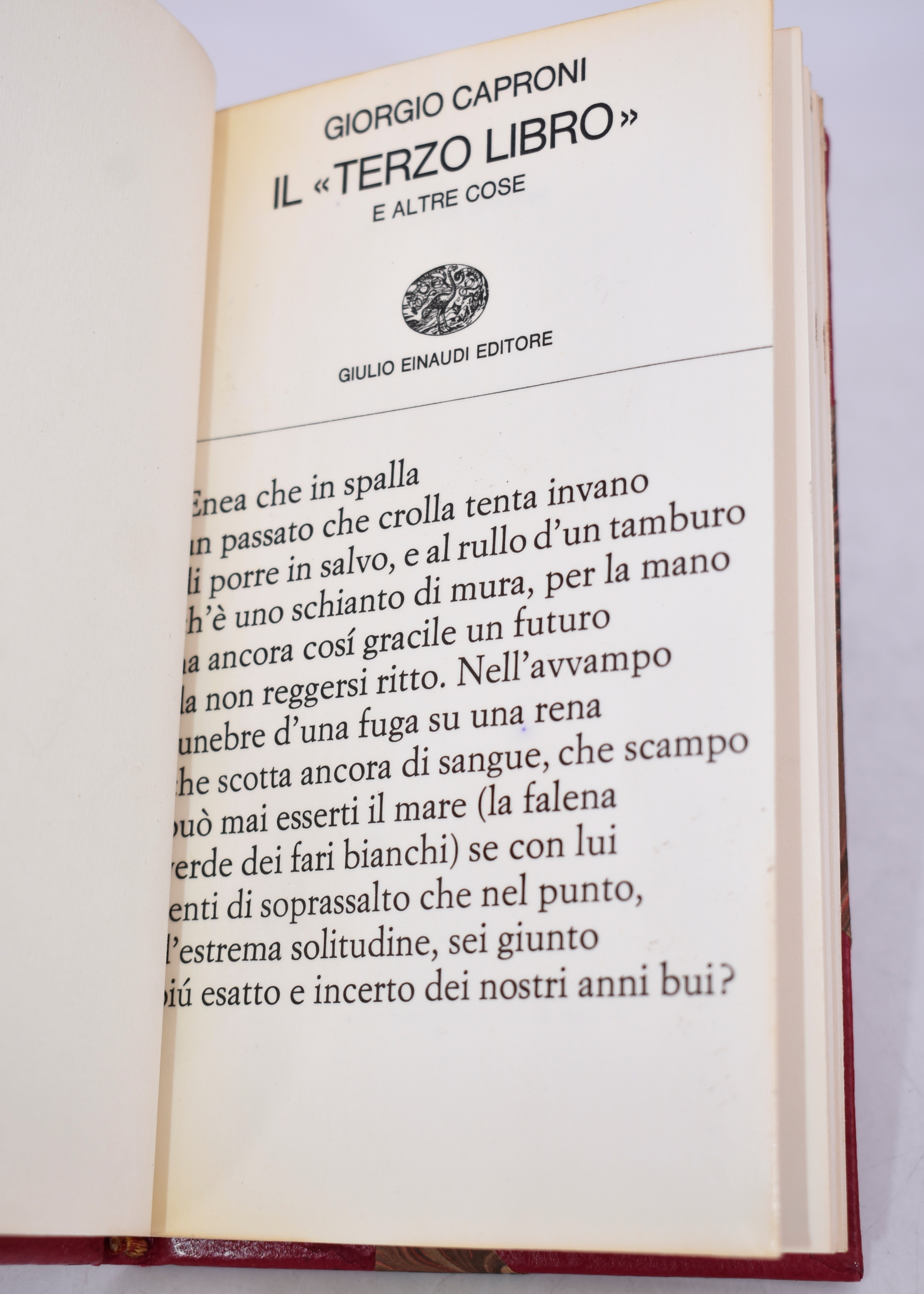Caproni, Giorgio. il “terzo Libro” e Altre Cose. 1968.