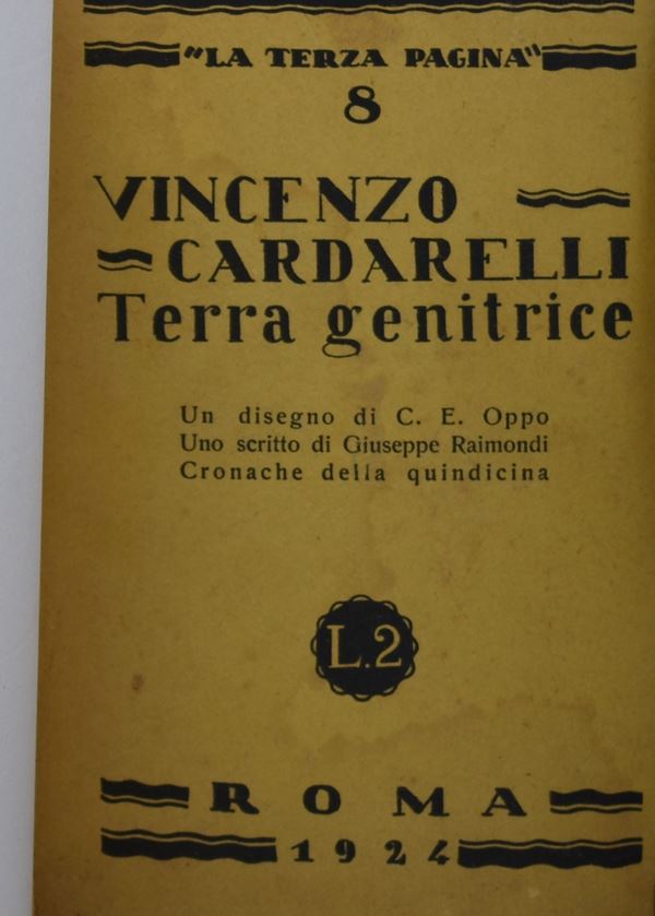 CARDARELLI, Vincenzo.  TERRA GENITRICE. 1924.