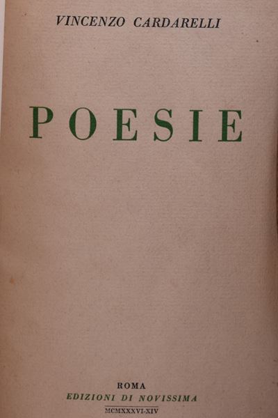 Cardarelli, Vincenzo. Poesie. 1936.
