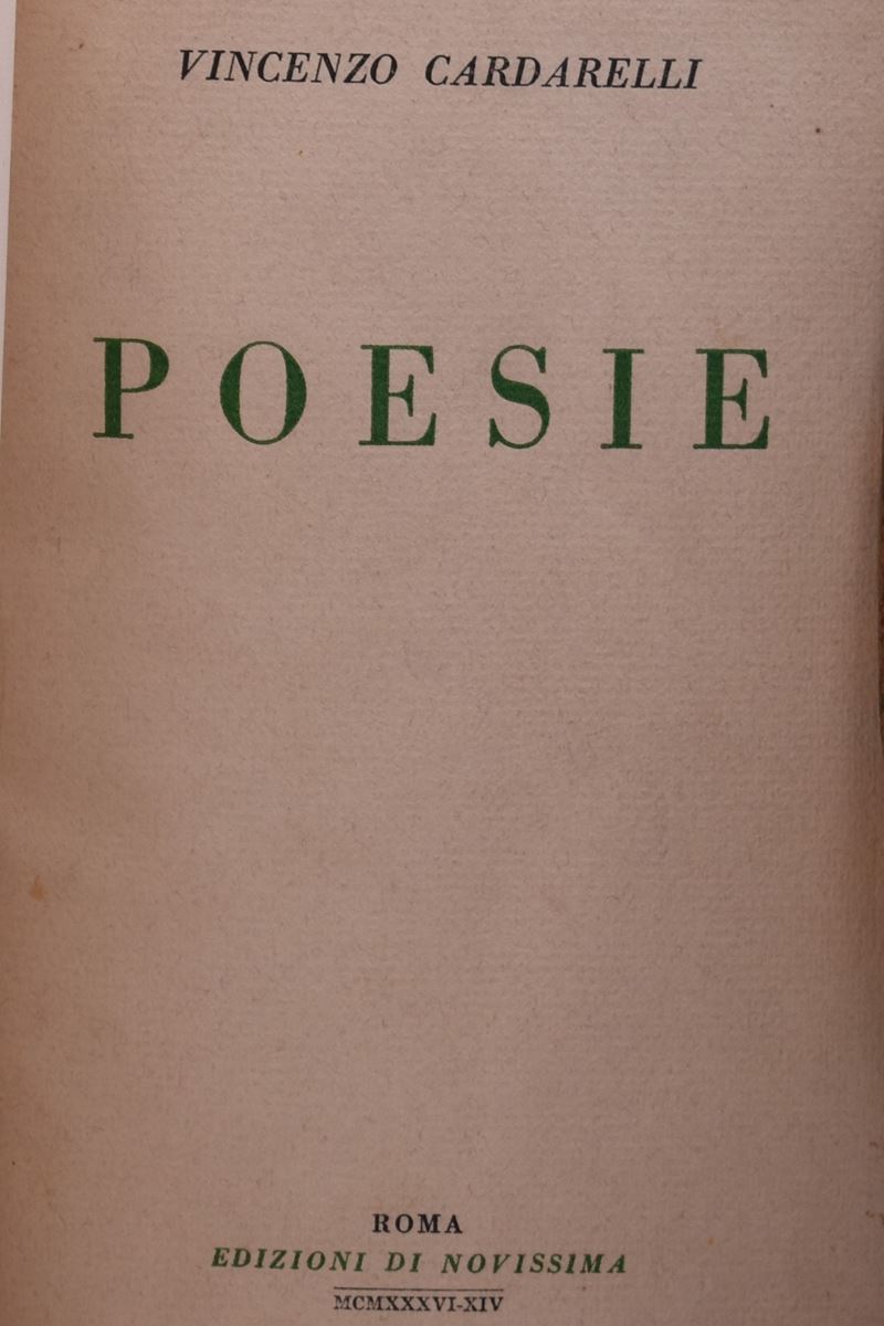 Cardarelli, Vincenzo. Poesie. 1936.