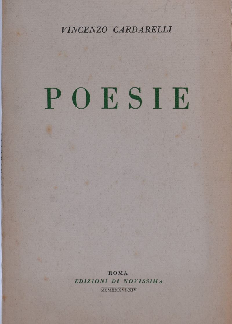 Cardarelli, Vincenzo. Poesie. 1936.